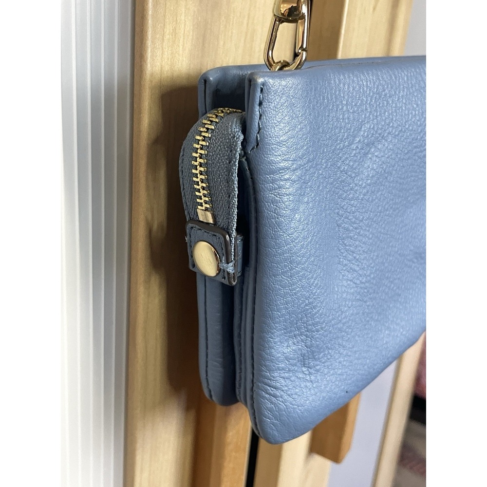 Vince Camuto Crossbody Bag Blue Pebble Leather Small Wristlet Wallet Travel - Picture 4 of 8